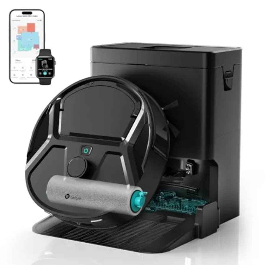 Robot Vacuum and Mop, 18000Pa Strong Suction, Self-Cleaning with Auto Drying, LiDAR Navigation Obstacle Avoidance, Tangle-Free