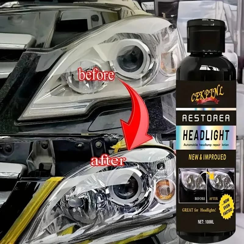 Agente per la riparazione dei fari dell'auto, liquido per il rivestimento dei cristalli delle lampade dell'auto, levigatura e lucidatura del paralume giallo, agente detergente