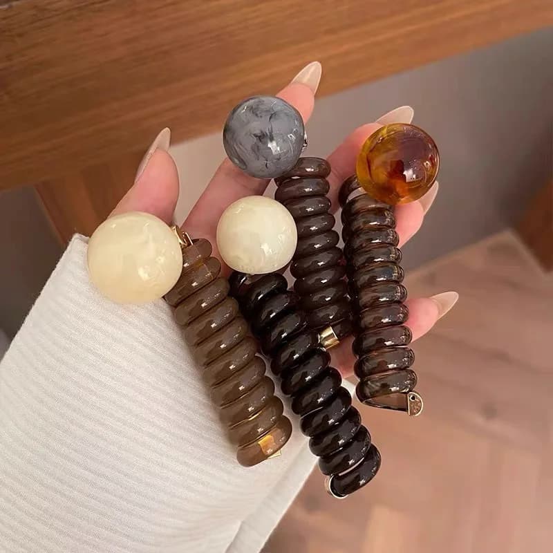 Cute Braid Rubber Bands for Women Girls Telephone Wire Hair Ties Spiral Spool Headbands Ponytail Girls Hair Accessories