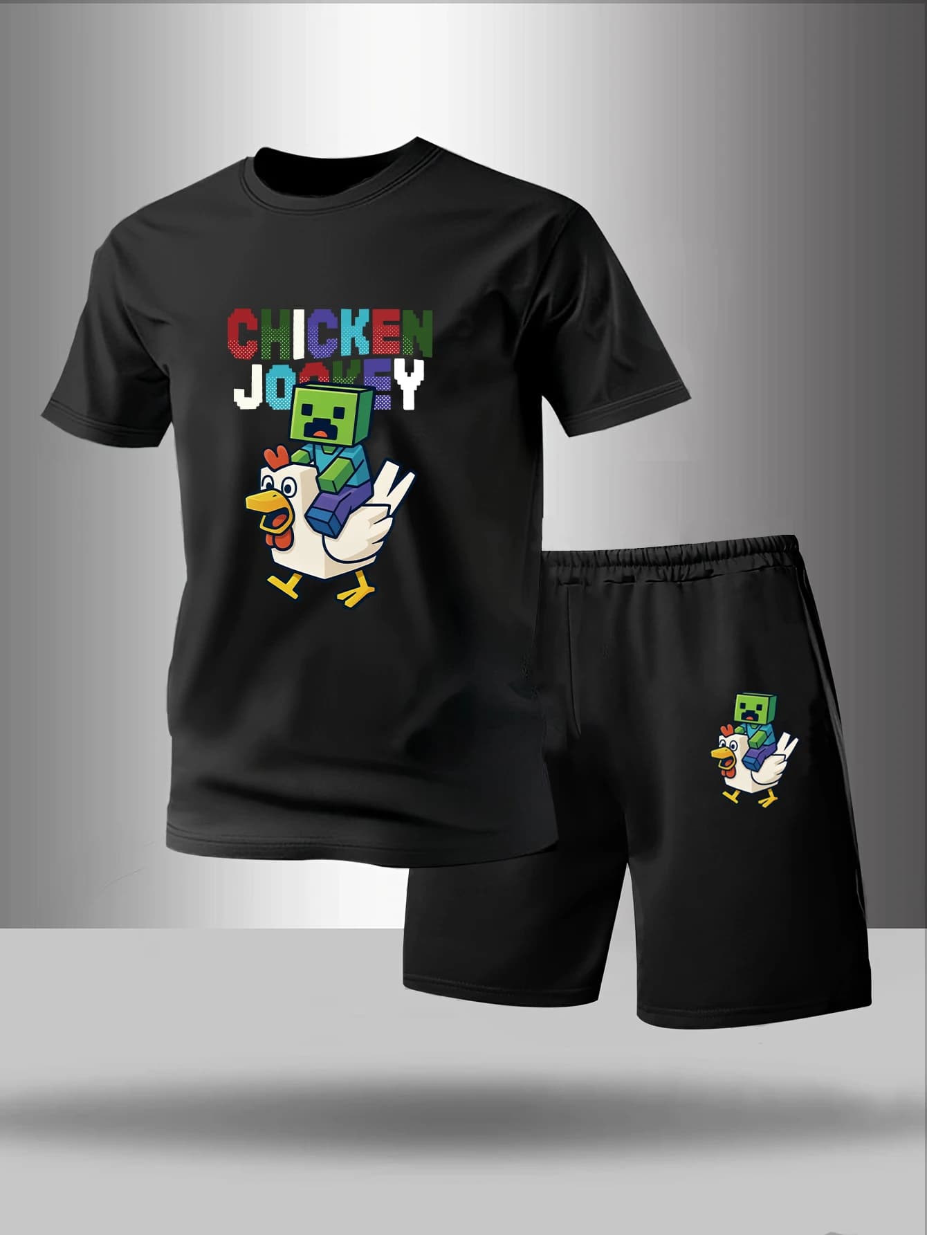 Sports equipment Men's Summer 2 Pieces: T-Shirt to Sleeves Court and Black Shorts for Fitness and Sport