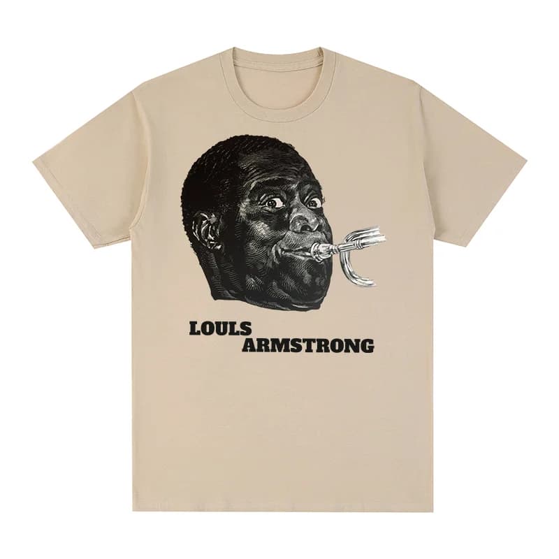 Louis Armstrong T-shirt vintage jazz vestiti estetici T-shirt da uomo in cotone Nuova TEE TSHIRT Top da donna
