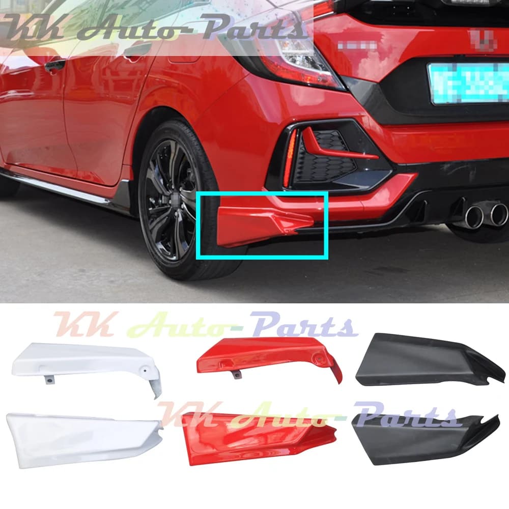 2pcs FRP Diffuser Rear Bumper Splitters Side Aprons Splitter Spoiler For Honda CIVIC 10TH FK7 FK8 Hatchback Auto Tuning