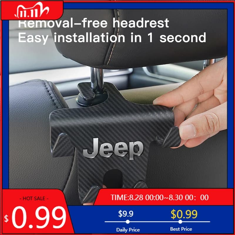 Portabicchieri Sedile posteriore per auto Gancio Porta telefono Gancio Ganci Accessori per Jeep Grand Cherokee Wrangler JK Gladiator Compass Reneg