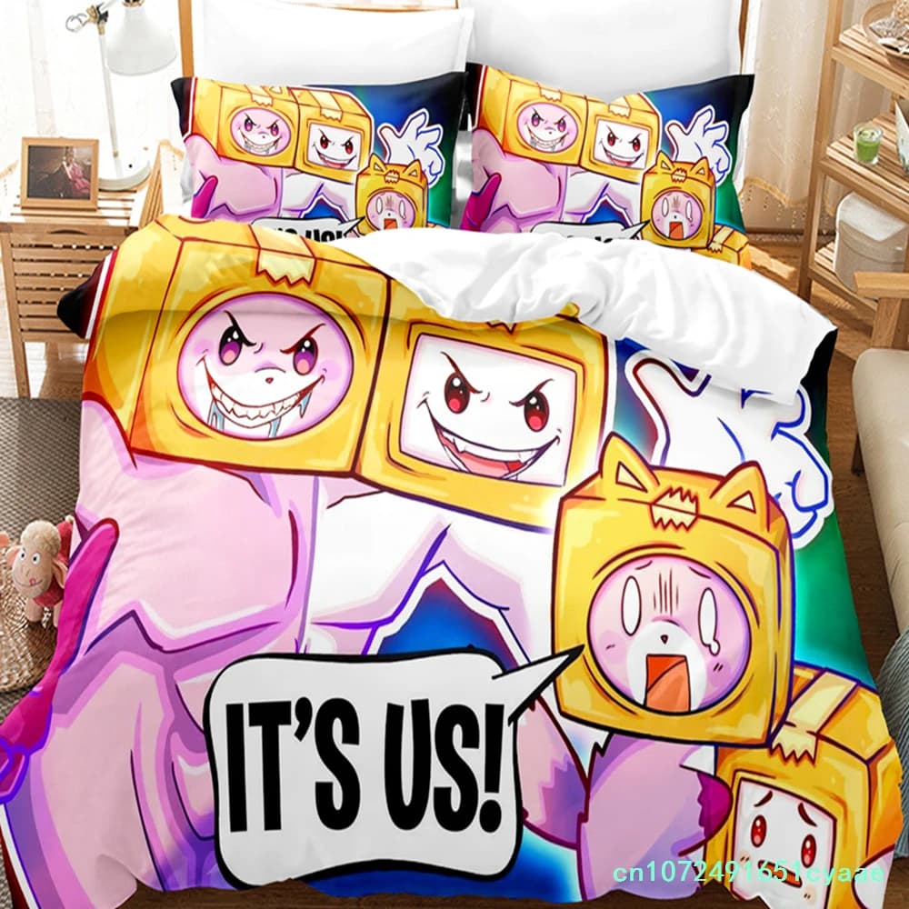 3D Cartoons Lankybox Bedding Sets Duvet Cover Set With Pillowcase Twin Full Queen King Bedclothes Bed Linen For Home Textiles