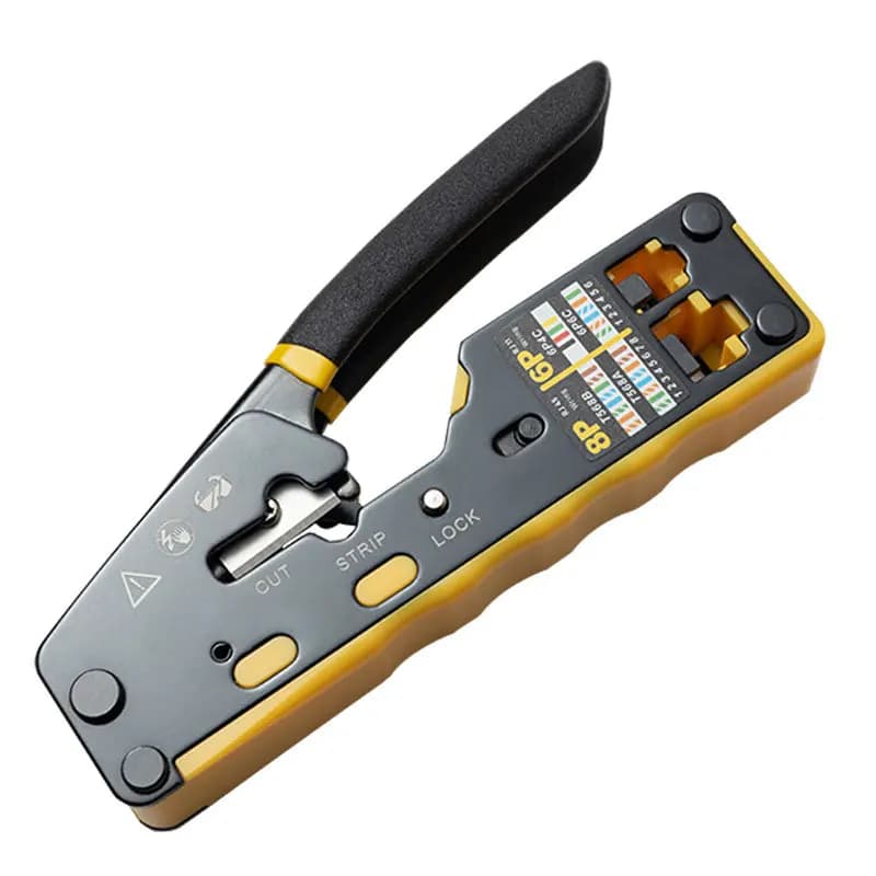 Pinze per crimpare Ethernet di rete Kit set di strumenti di crimpatura RJ45 per connettori Cat6 Cat5 Cat5e RJ12 Passare attraverso il cavo Spellafili