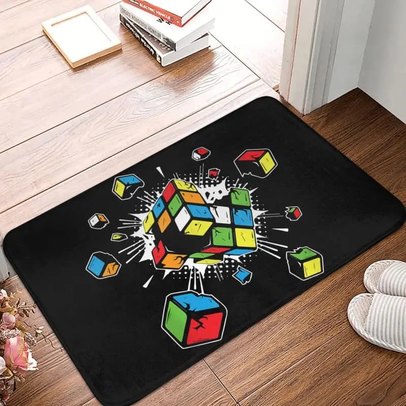 Personalizzato Esplosione Rubix Rubiks Magic Cube Zerbino Antiscivolo Bagno Cucina Zerbino Camera da letto Balcone Porta Pavimento Ingresso Tappeto