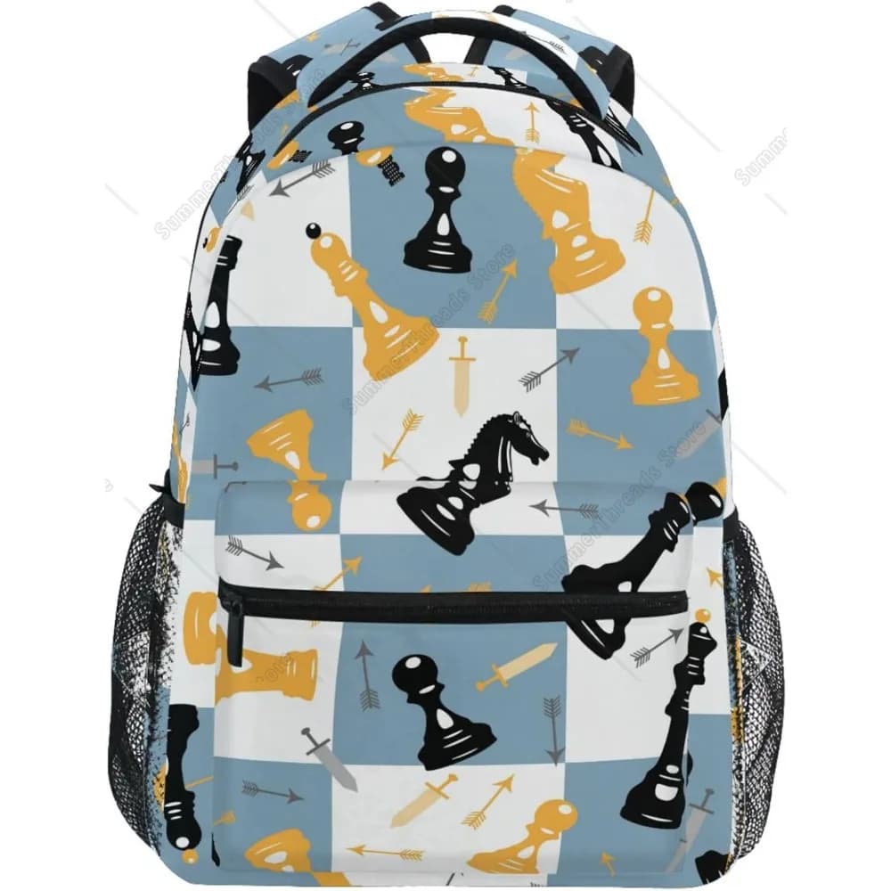 Nuovo Semester Standout! Zaino per scacchiera e armi, design a tema medievale, borsa audace per gli appassionati di avventure