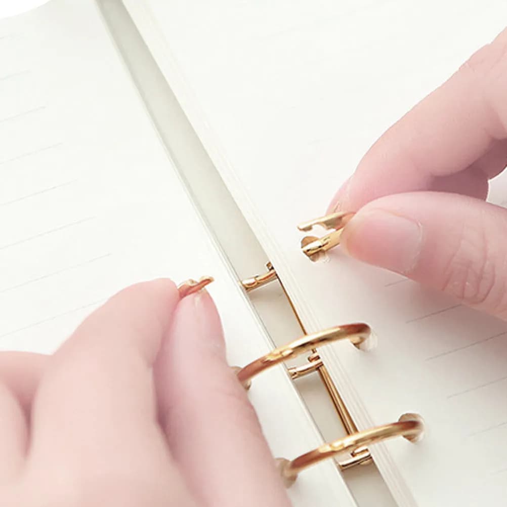 8Pcs Lightweight Metal Binder Rings Easy Open Close Book Rings for Loose Leaf Notebooks Index Cards Flash Cards Planner