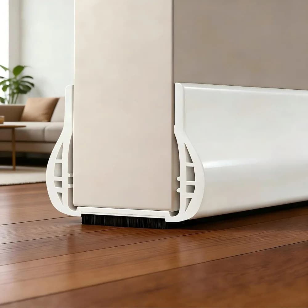 1/2 pz. Guarnizione per porta in PVC con spazzola, antivento, antipolvere, anti-insetti, ispessita, silenziosa, parafrangivento, per la parte inferiore della porta