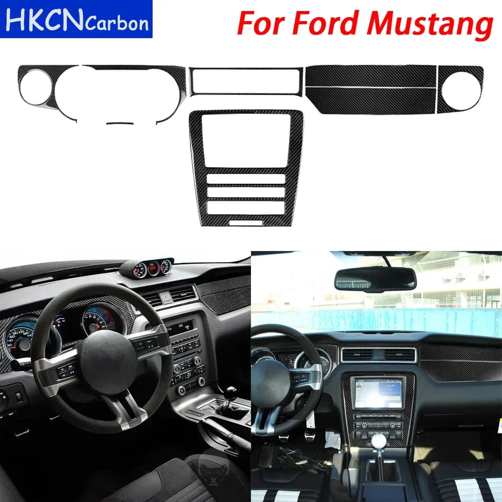 Per Ford Mustang 2009-2013 Accessori In Fibra di Carbonio Cruscotto di Controllo Centrale Tachimetro Pannello Auto Decorazione di Interni Adesivo