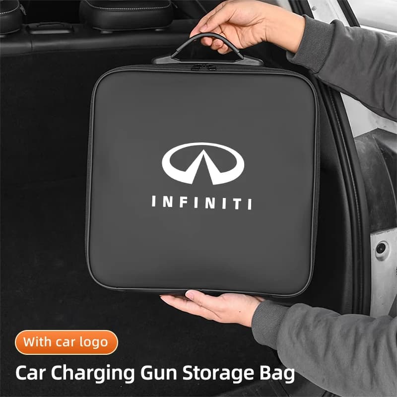 EV Car Charging Cable Storage Box Electric Vehicle Charger Cables Carry Bag For Infiniti FX35 Q50 G35 QX70 G37 QX56 M35 FX37