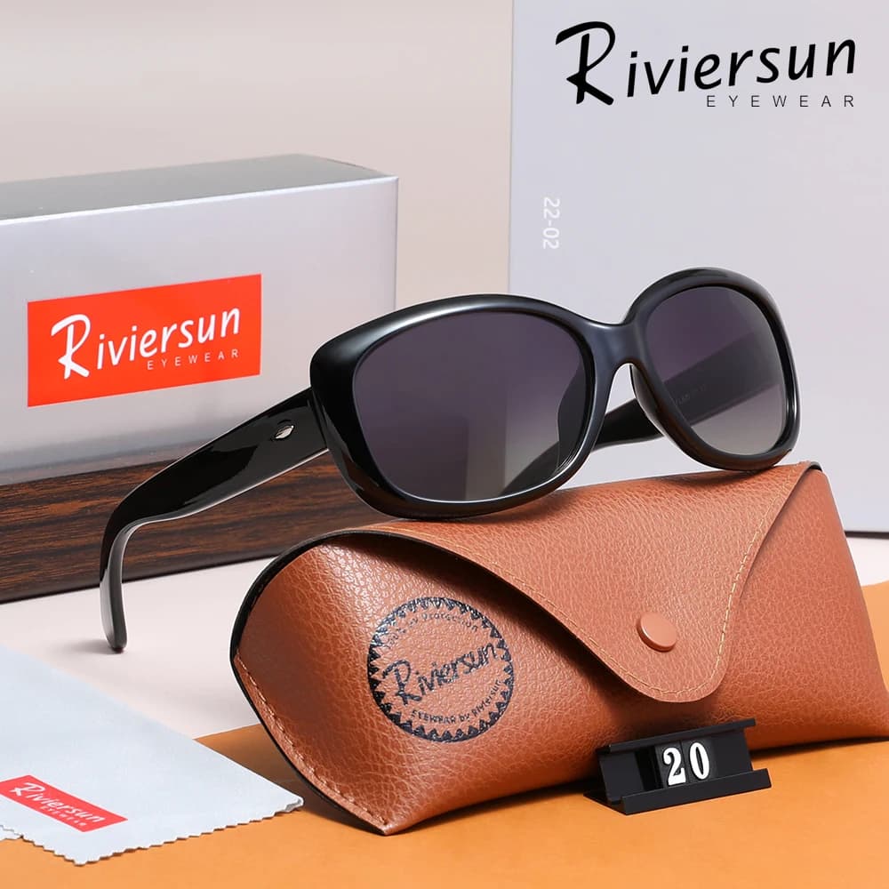 RIVIERSUN Occhiali da sole polarizzati di marca per le donne Moda TR90 Occhiali da donna UV400 Occhiali da vista per accessori da esterno per feste di guida