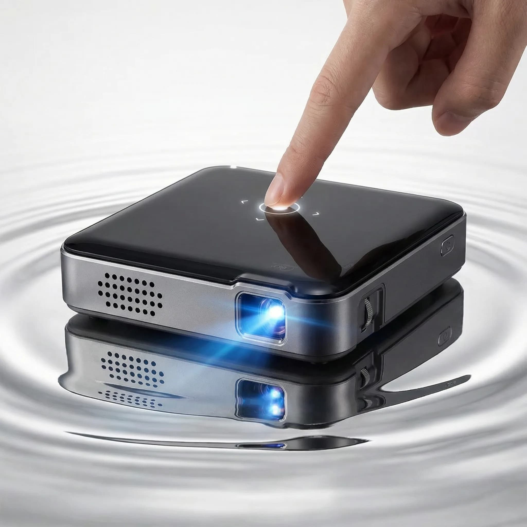 Proiettore DLP Mini Certificato 1080P con WiFi/USB, 2GB RAM, Batteria Integrata, Modello P60 Portatile per Affari/Istruzione