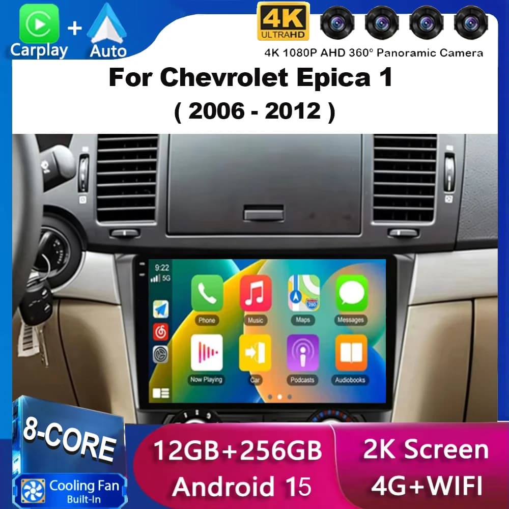 Per Chevrolet Epica 1 2006-2012 Autoradio Android 16 con CarPlay Wireless, WIFI+4G, Controllo Vocale, Schermo 2 DIN