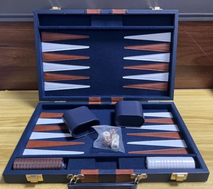 Portable Mini Leather Backgammon Board Game Set Foldable Travel Strategy Game For Family Party Indoor Entertainment