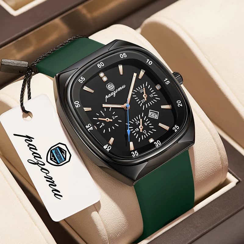 PAAZOMU Automatic watches with calendar for men, luminous strap, ultra luxurious, waterproof, quartz, men's watches Reloj