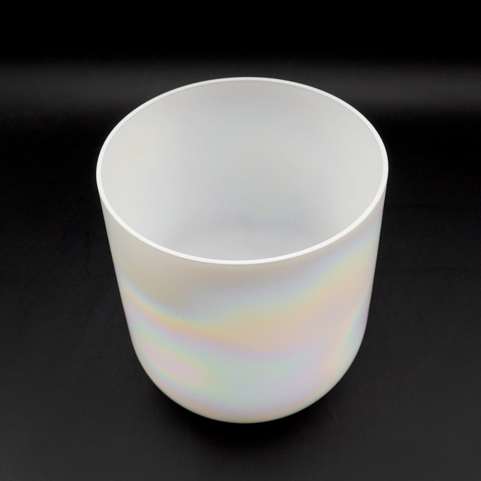 6 inch 432HZ Pearl White Clear Crystal Singing Bowl, Alchemy Cosmic Light Sound Bowl for Sound Healing