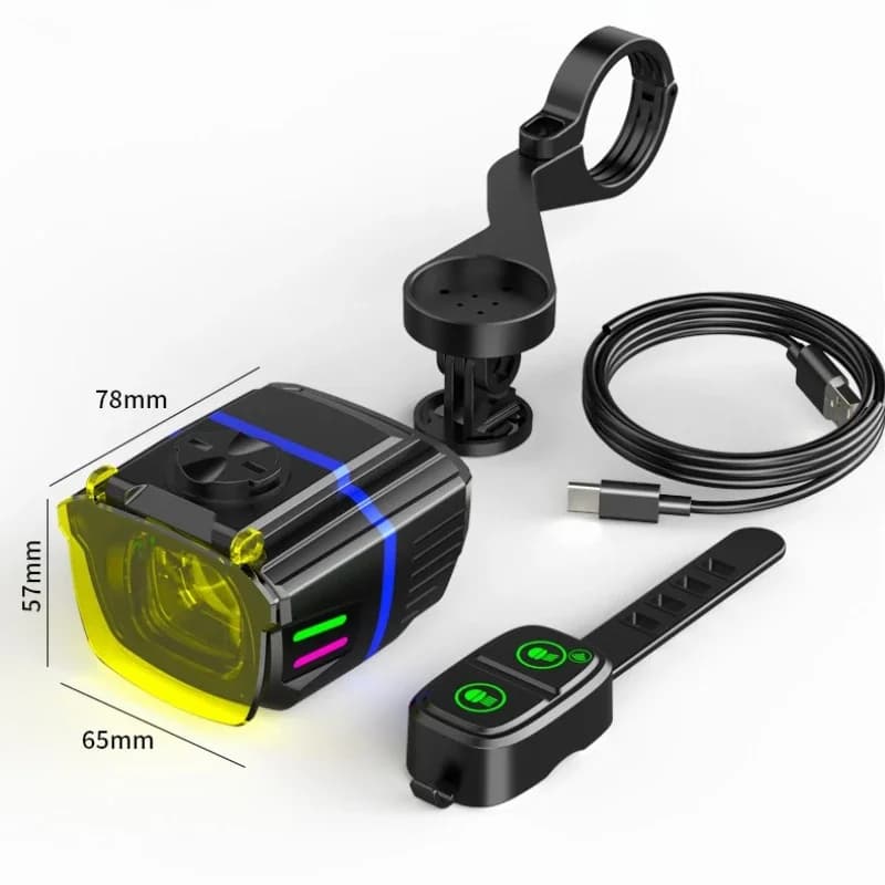 Luce per Bicicletta 1100 Lumen con Telecomando Wireless, Ricaricabile USB 4000mAh, Faro per Bicicletta con Display di Carica