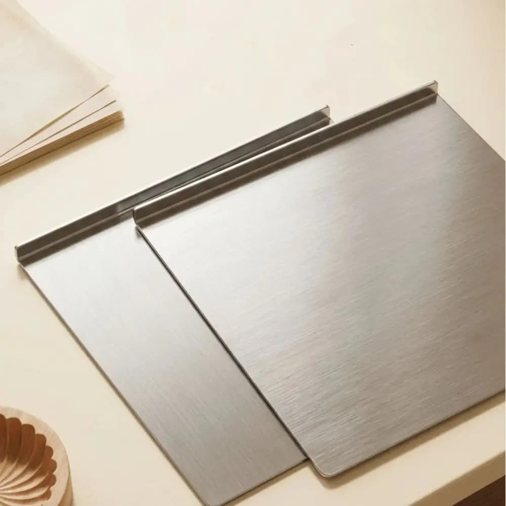 Stainless Steel Stainless Steel Cutting Boards with Lip Non Slip Countertop Protector Rectangle Kitchen Chopping Block Kitchen