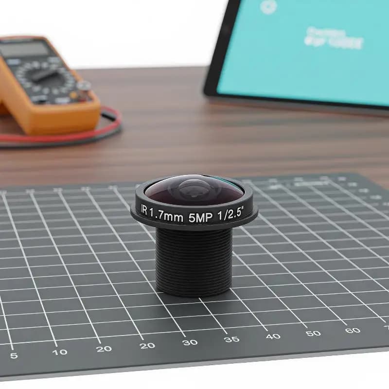 1.7mm F2.0 Fisheye Security Lens 5MP HD 180 Degree Ultra Wide Angle 1/2.5" Mount for HD IP CCTV Monitoring Cameras