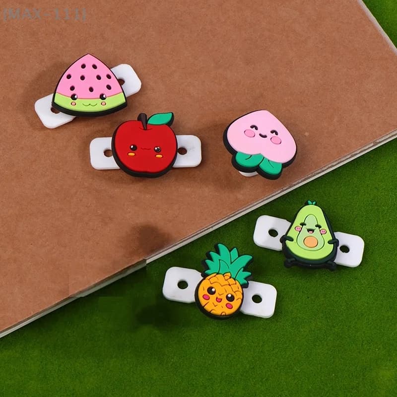 8-piece tennis antivibrating rippers - Animated cartoon fruit-shaped sprigs for tennis rackets, fun sports accessories