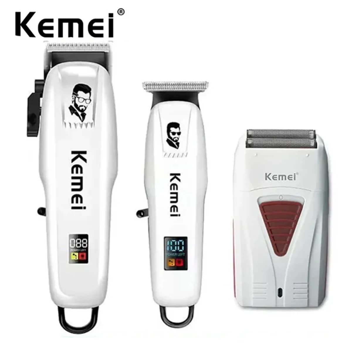 Kemei KM-PG809A KM-PG232 LCD USB Ricarica Tagliacapelli Macchina da taglio professionale regolabile KM-3382 Rasoio Trimmer per uomo
