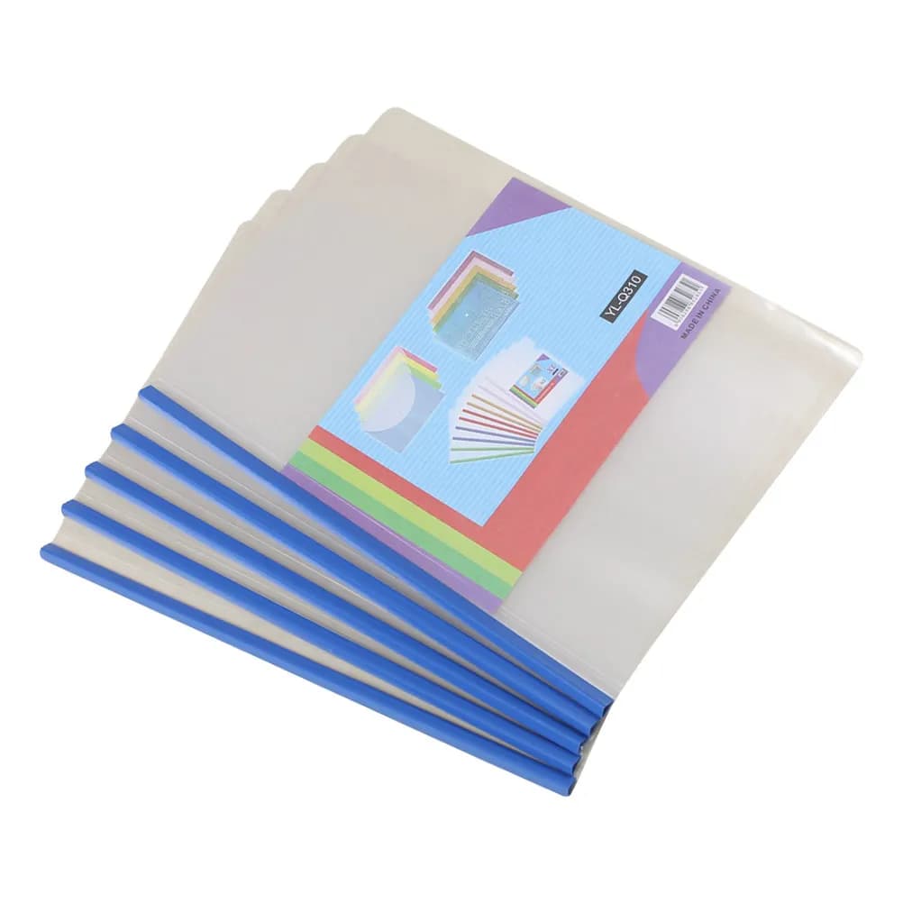 10 Pezzi Cartelle Portadocumenti in Plastica Trasparente con Barra Scorrevole Formato A4, Organizzatore per Documenti, Raccoglitore per File