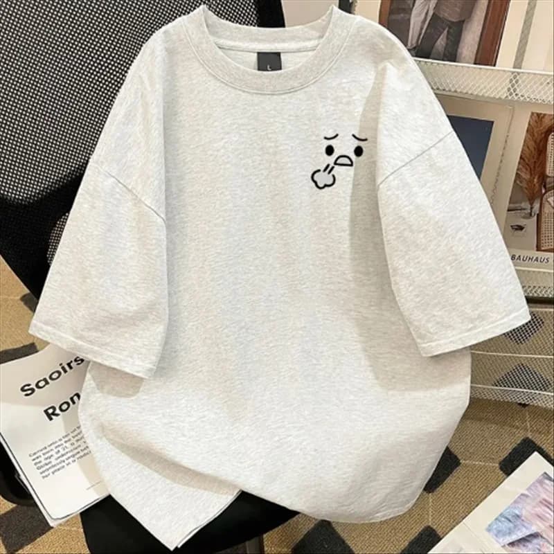 Pure Cotton Summer Short Sleeve T-Shirt Unisex Loose Versatile Top Fashionable Sun Protection Clothing DKMelissa Brand