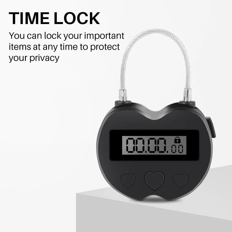 B27B Smart Time Lock Display LCD Time Lock Multifunzione timer elettronico da viaggio, timer temporaneo ricaricabile USB impermeabile Pa
