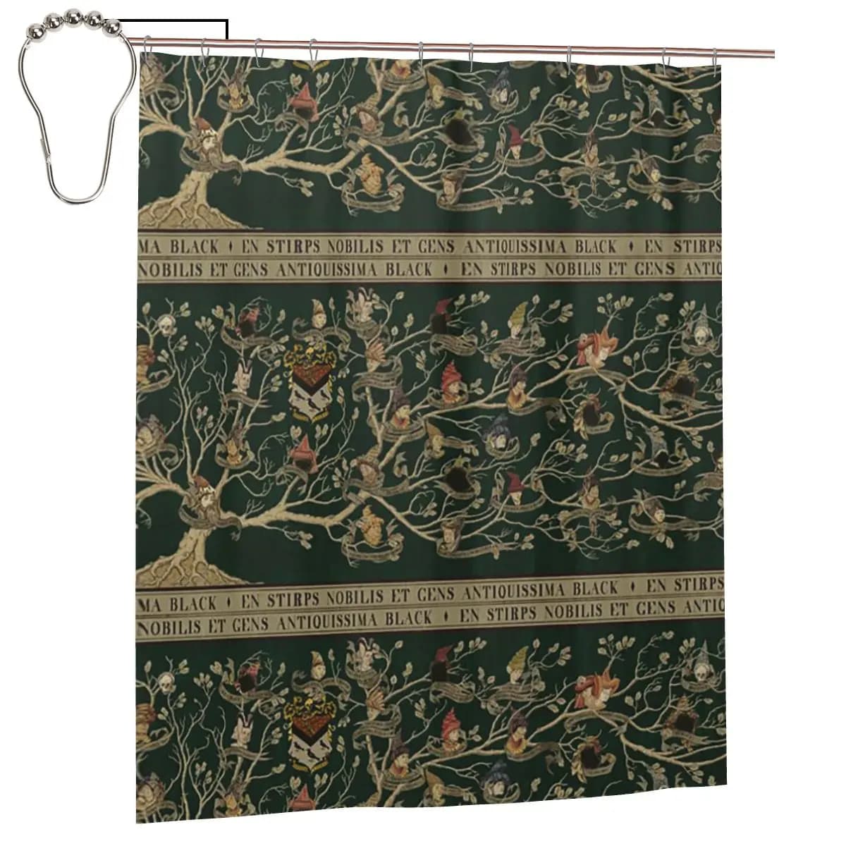Tenda da doccia Noble House Of Black Family Tree, tende da bagno impermeabili in poliestere con ganci
