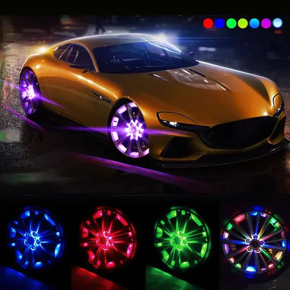 Ruota impermeabile per auto LED Luce a energia solare Flash Ruota Cerchione per pneumatici Luce a led Automobile Burst Lampeggiante Lampada per tappo per pneumatici