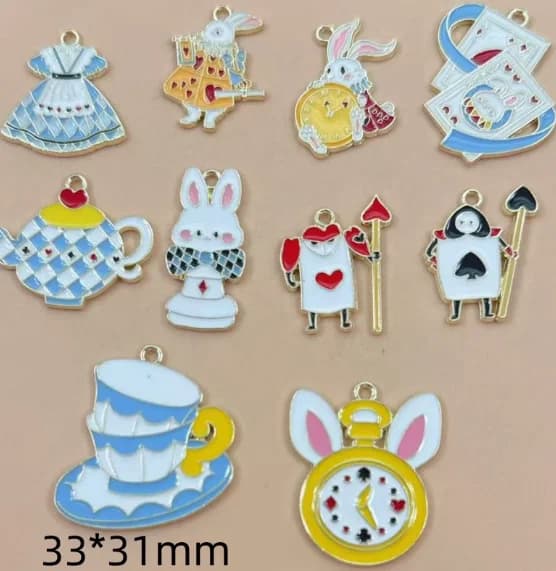 10 Pezzi Ciondoli in Metallo Smaltato per Orecchini, Portachiavi, Collane, Bracciali, Accessori Fai-da-Te per Gioielli Fatti a Mano
