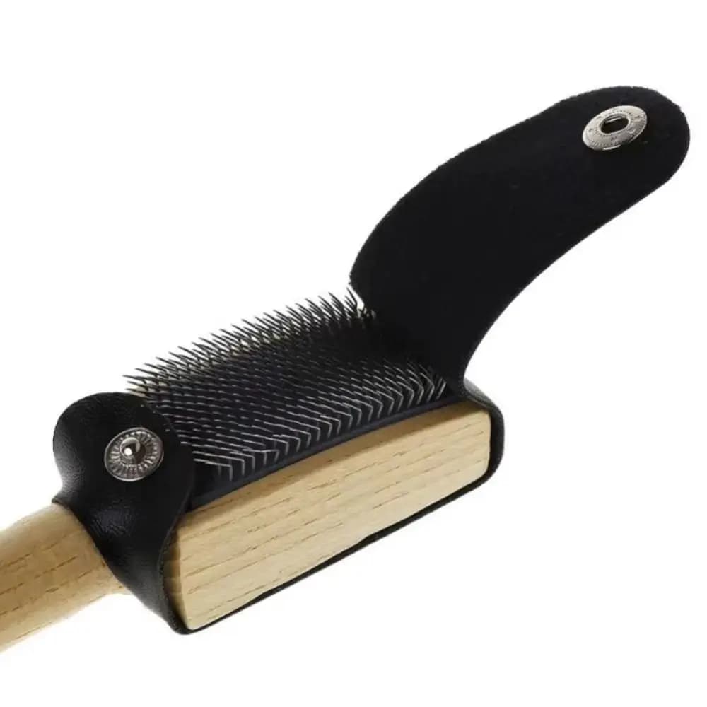 Spazzola in legno per scarpe da ballo con copertura protettiva, testa in acciaio inossidabile, spazzola in filo metallico, durevole e multifunzionale