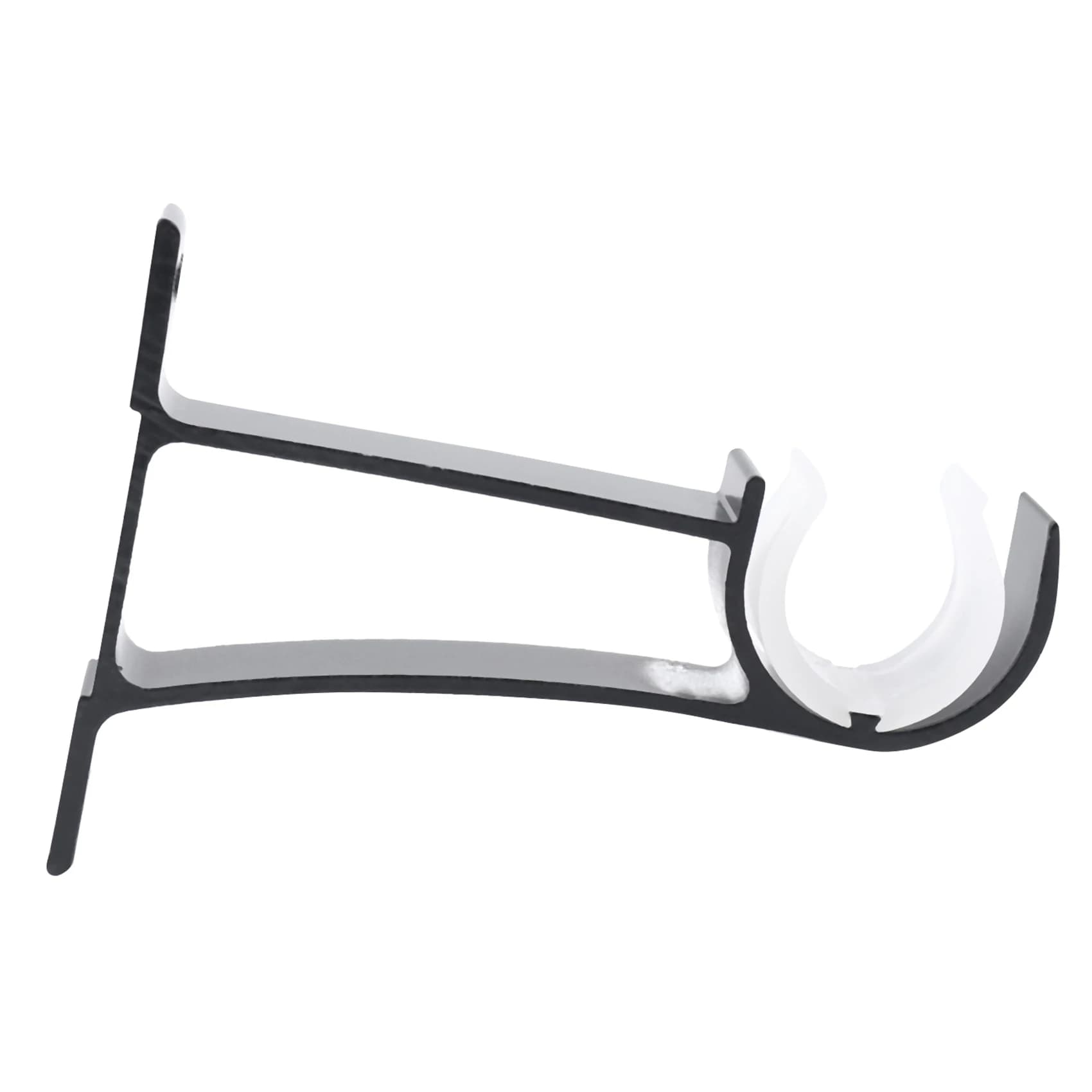 TFORU-20 Pack Single Curtain Rod Brackets For Drapery Rod Aluminum Alloy Heavy Duty Curtain Rod Holders (Black)