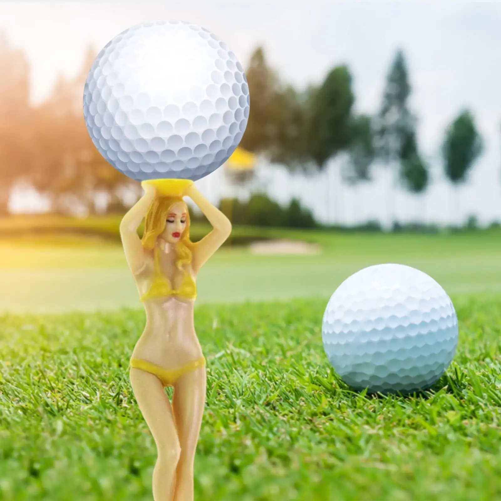 Porta Tee da Golf in Plastica Unico a Forma di Bambola Divertente, Accessorio per Palline per Allenamento al Driving Range e Uso Domestico