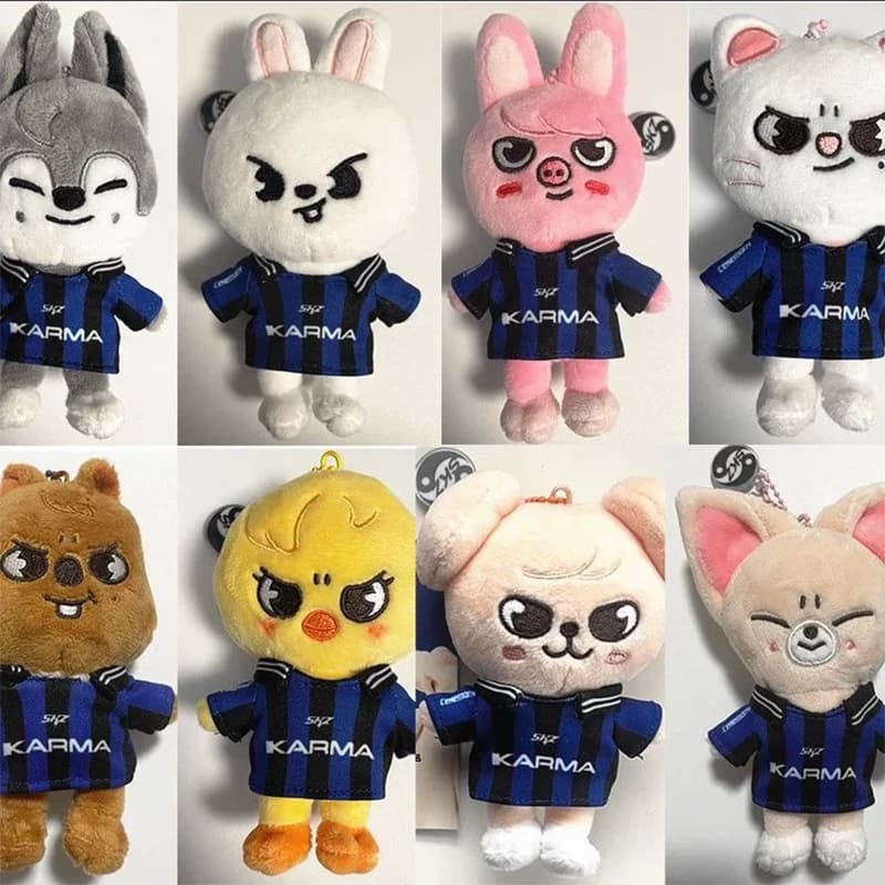 Portachiavi SKZOO Stray Kids, Bambola di Peluche Carina con Maglietta Blu, Regalo per Fan Bambini e Adulti, Decorazione per Festival e Stanza, Idol Felix