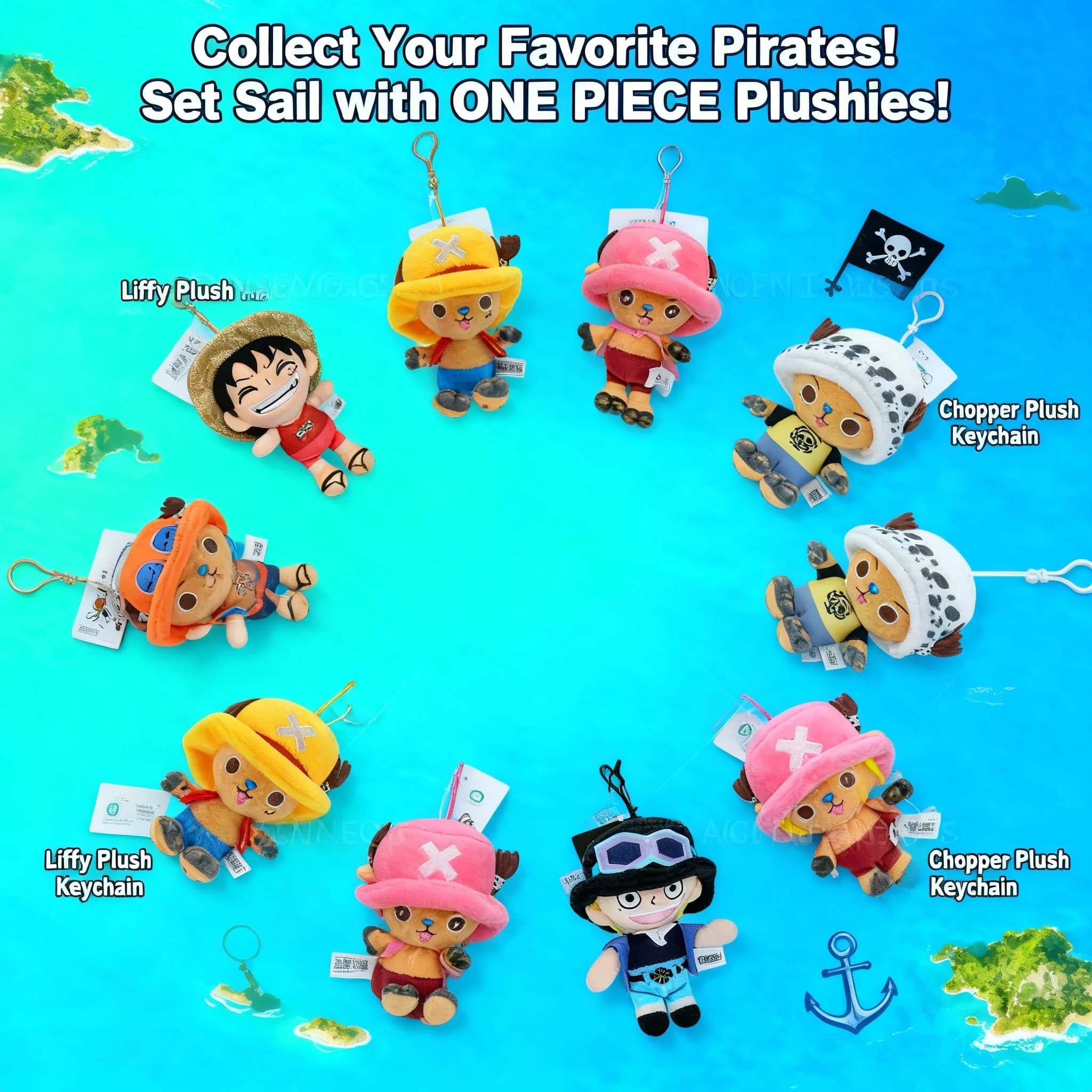 Peluche Originali One Piece: Bambola di Peluche di Luffy, Chopper, Sabo - Giocattolo Anime Imbottito, Simpatico Cartone Animato, Miglior Regalo per Bambini e Fan