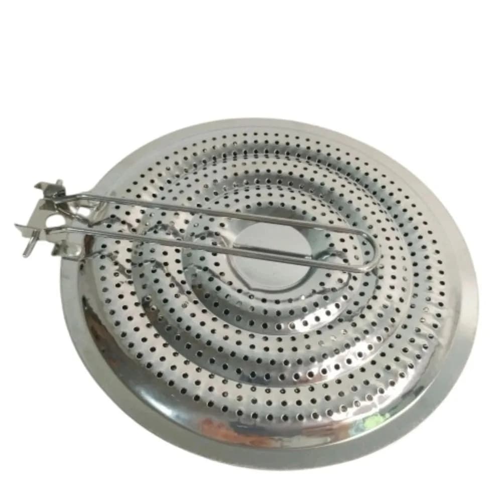 Durable Stainless Steel Heat Diffuser Wood Handle Round Insulation Pads Hanging Non Slip Bottom Thermal Conductivity Mat Kitchen