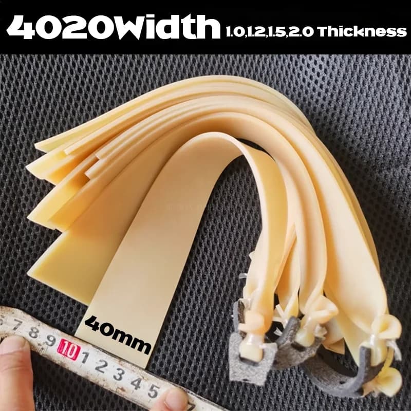 Thickened 2.0 40mm Wide Flat Rubber Band with High Elasticity Long Rod Slingsshot Shooting Rubber Band Hunting Accessories