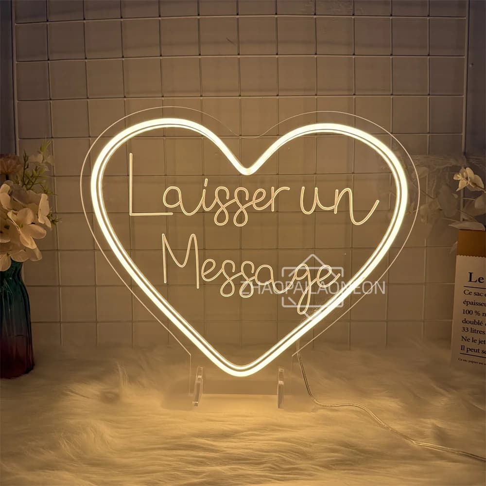 Laisser un Message Insegna al neon LED Spagnolo Lascia un messaggio Lampada da tavolo al neon a LED Coffee Bar Decor Insegna Decorazione della parete della camera da letto