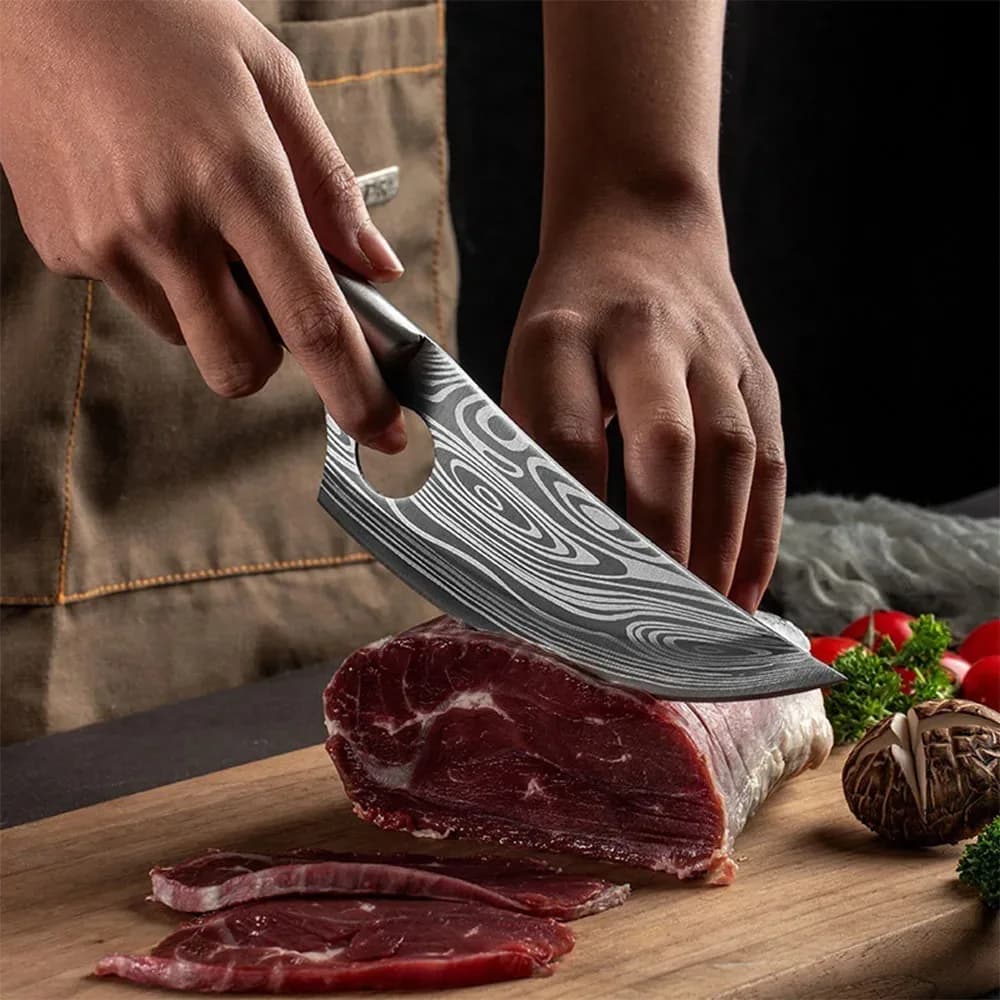 Knife for boneless butcher Kitchen knives with hand forged blade Mannaia Meat Fruit Fish Slicing knife Chef BBQ Kitchen knife Stainless steel handle
