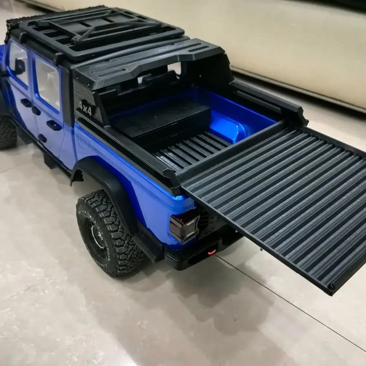 Cassone posteriore retrattile RC per RLAARLO JK07, vassoio portaoggetti modulare, montaggio non distruttivo, design a cassetto nascosto, ricambi per RC Crawler