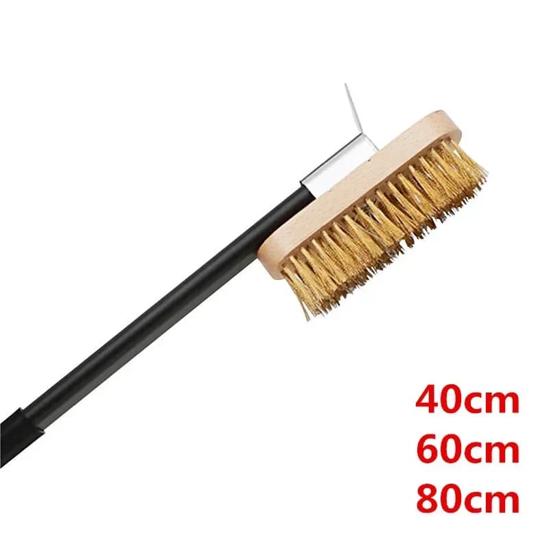 Pizza stove Oven clean Copper Brush Scraper Household Grill Brass Rack Bbq Machine Cleaning Brush with Long Handle Pizza Peel