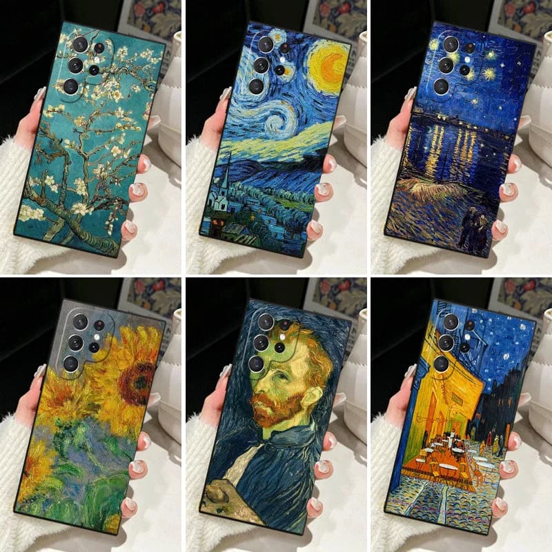 Soft Silicone Phone Case for Samsung Galaxy S25 S26 Ultra Van Gogh Oil Painting Aesthetics Shell S24 FE S23 S22 Plus S21 S20 + E