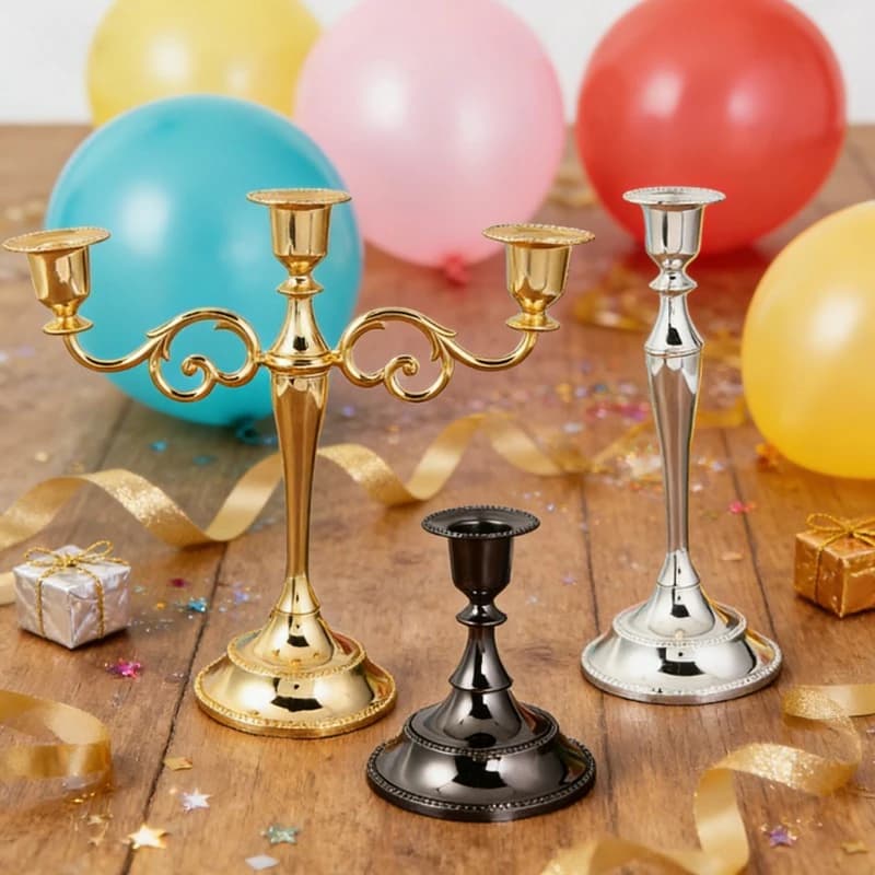 Candeliere in stile europeo a testa singola a tre teste a cinque teste per la decorazione domestica Puntelli per fotografia di cena a lume di candela
