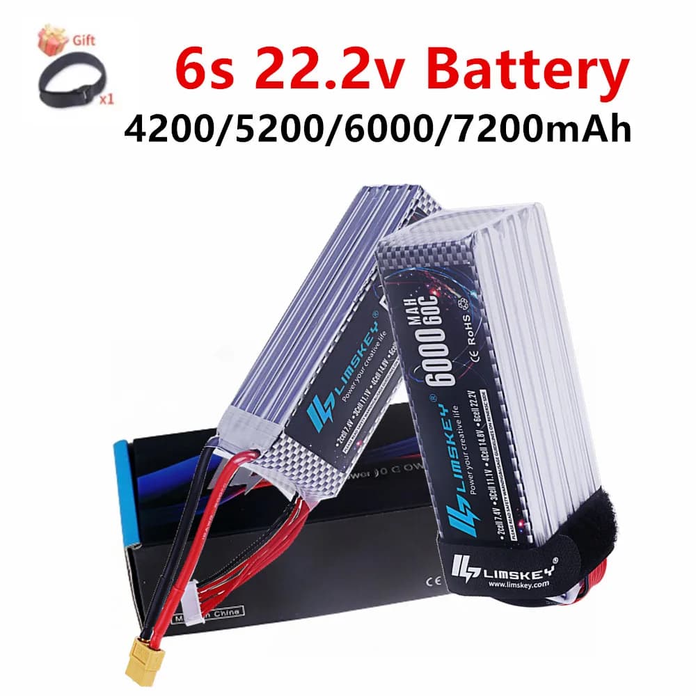 22.2V LIPO Battery RC Lipo 6S 5200mah 6000mah 7200mah 10400mAh For Remote Control Car Quadcopter Helicopter Drone 6s Bateria