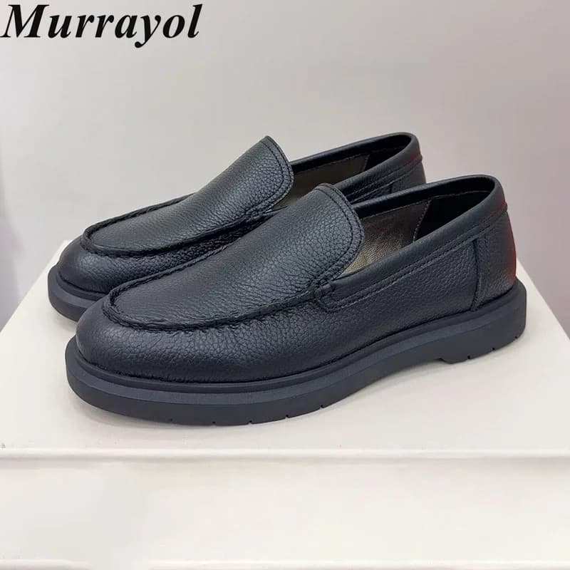 Lazy Loafers Round Toe Deep Mouth Walking Shoes Women Cow Suede Thick Bottom Single Shoes Spring Autumn British Style Flats