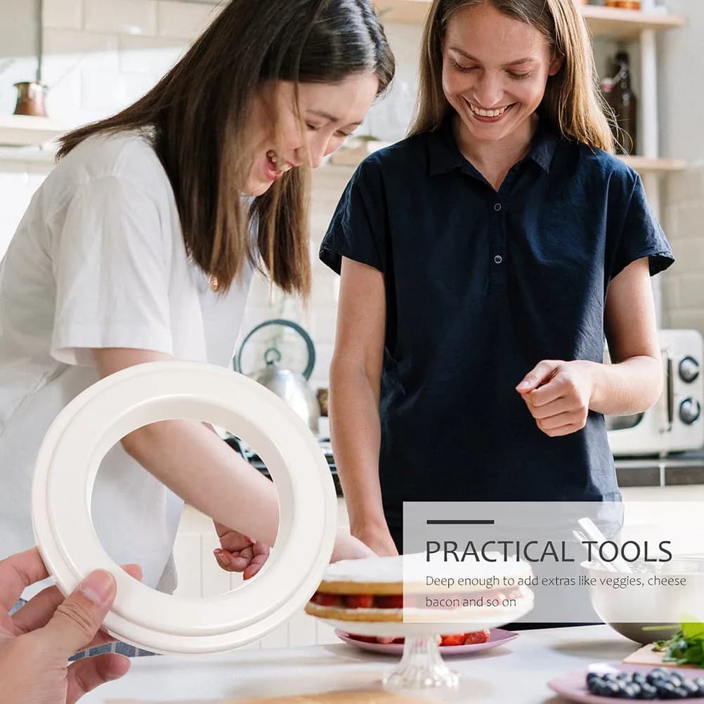 Anello per Farcire la Pizza in PC, Riutilizzabile per Cucina e Pasticceria, Design Profondo per Aggiungere Ingredienti, Facile da Pulire, Utensile per Salse Pizza