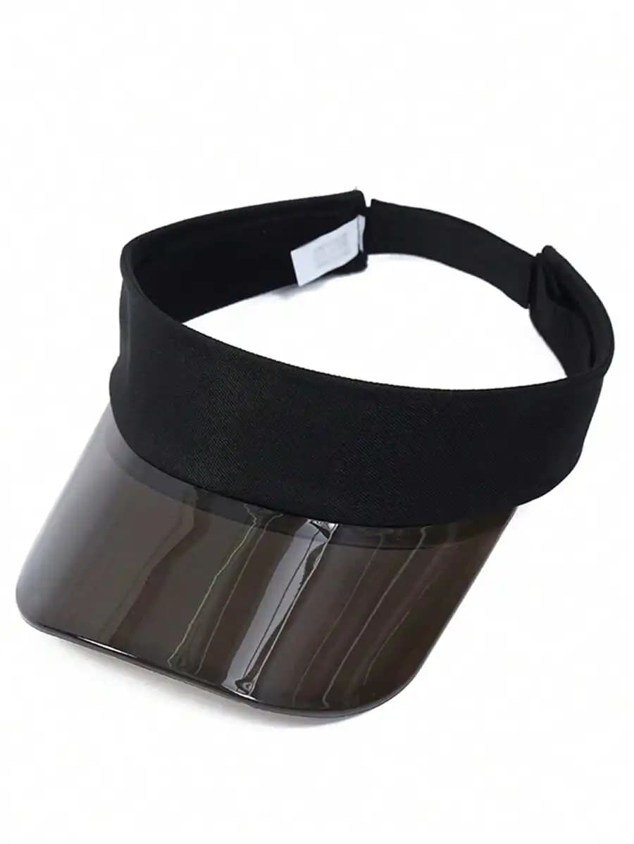 Cappello con visiera trasparente a tesa larga, unisex, leggero, traspirante, regolabile, tinta unita, per sport all'aria aperta, viaggi
