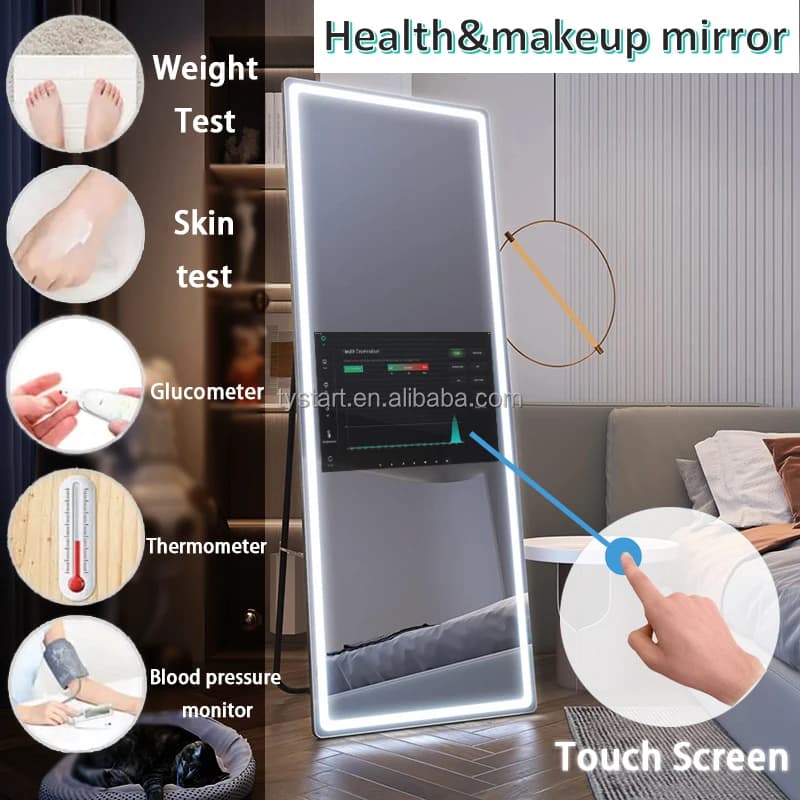 High Quality Magic Mirror Full Function Glass Bathroom Tv Smart Android Led Mirror With Touch Screen Wifi Smart Mirror With Tv